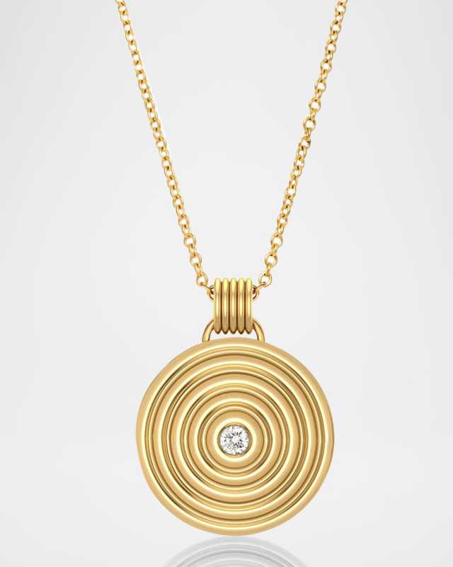 18K Universum 23mm Diamond Medallion Necklace